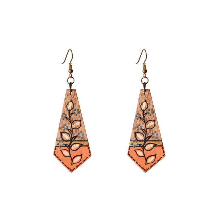 The Floral Arrows Handcrafted Tribal Wooden Earrings