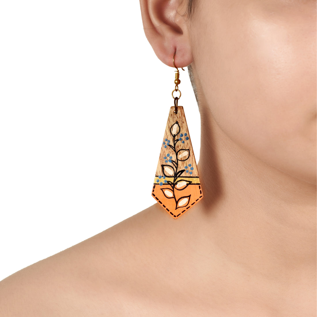 The Floral Arrows Handcrafted Tribal Wooden Earrings