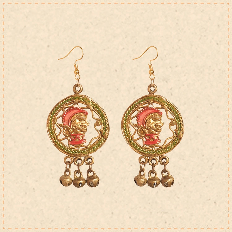 The Empress Star Handcrafted Trobal Dhokra Earrings