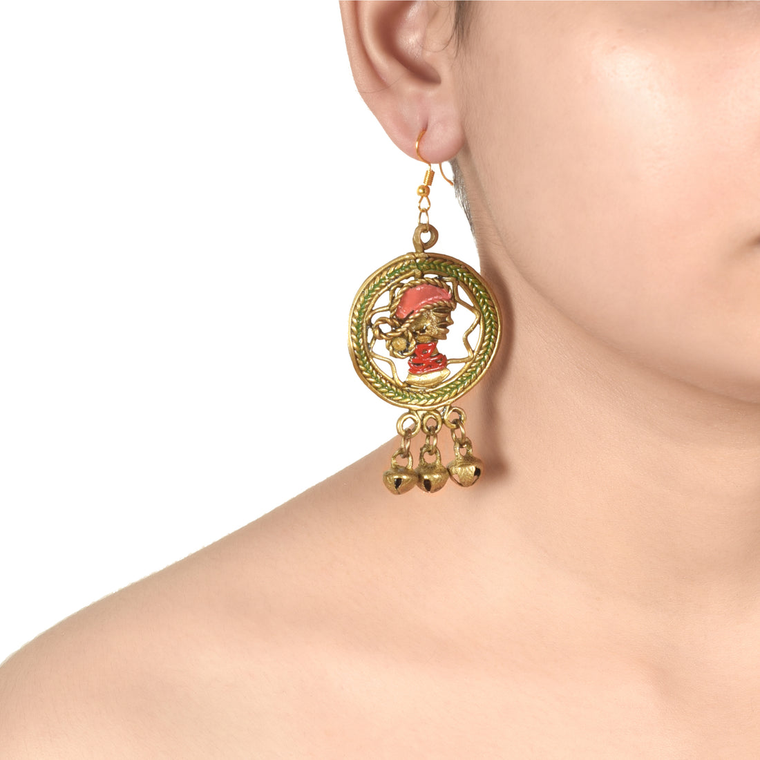 The Empress Star Handcrafted Trobal Dhokra Earrings