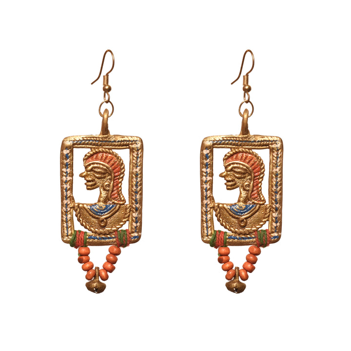 The Empress in Window Handcrafted Tribal Dhokra Earrings