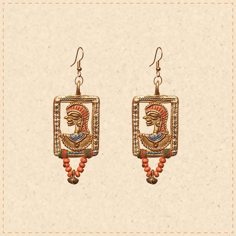The Empress in Window Handcrafted Tribal Dhokra Earrings