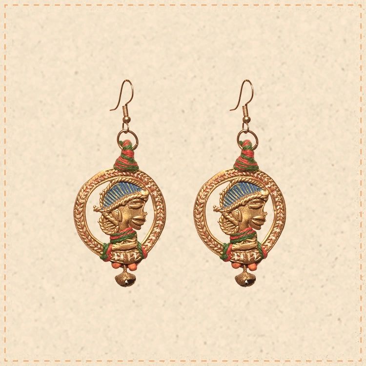 The waiting Empress Handcrafted Tribal Dhokra Earrings