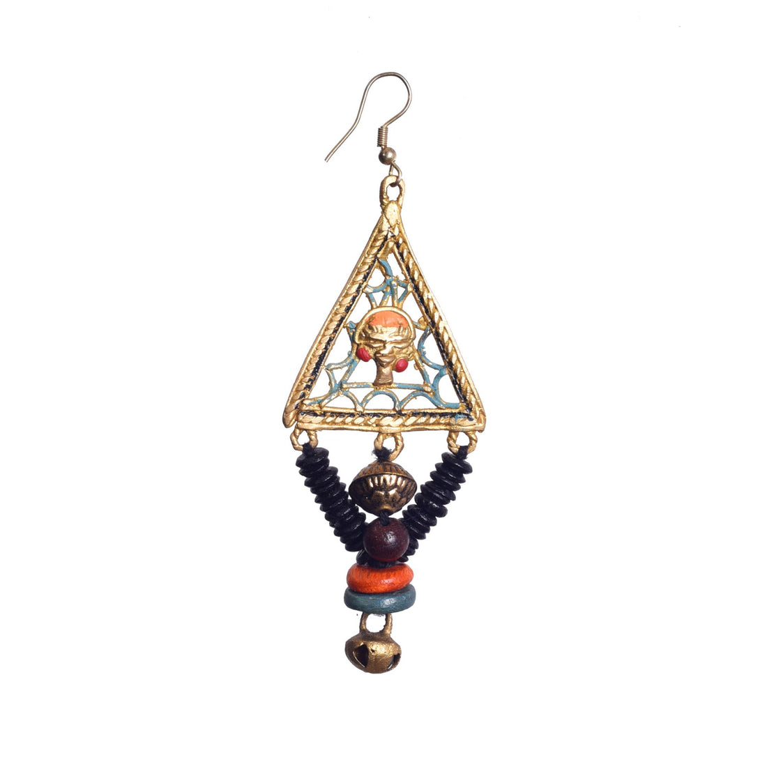 Geometric Elegance: Triangular Brass Earrings