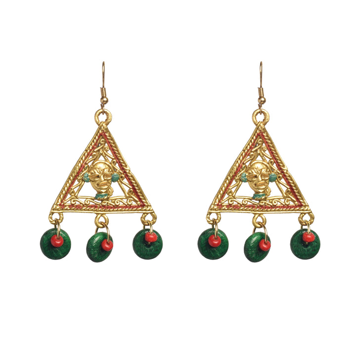 The Trinity Handcrafted Tribal Dhokra Earrings