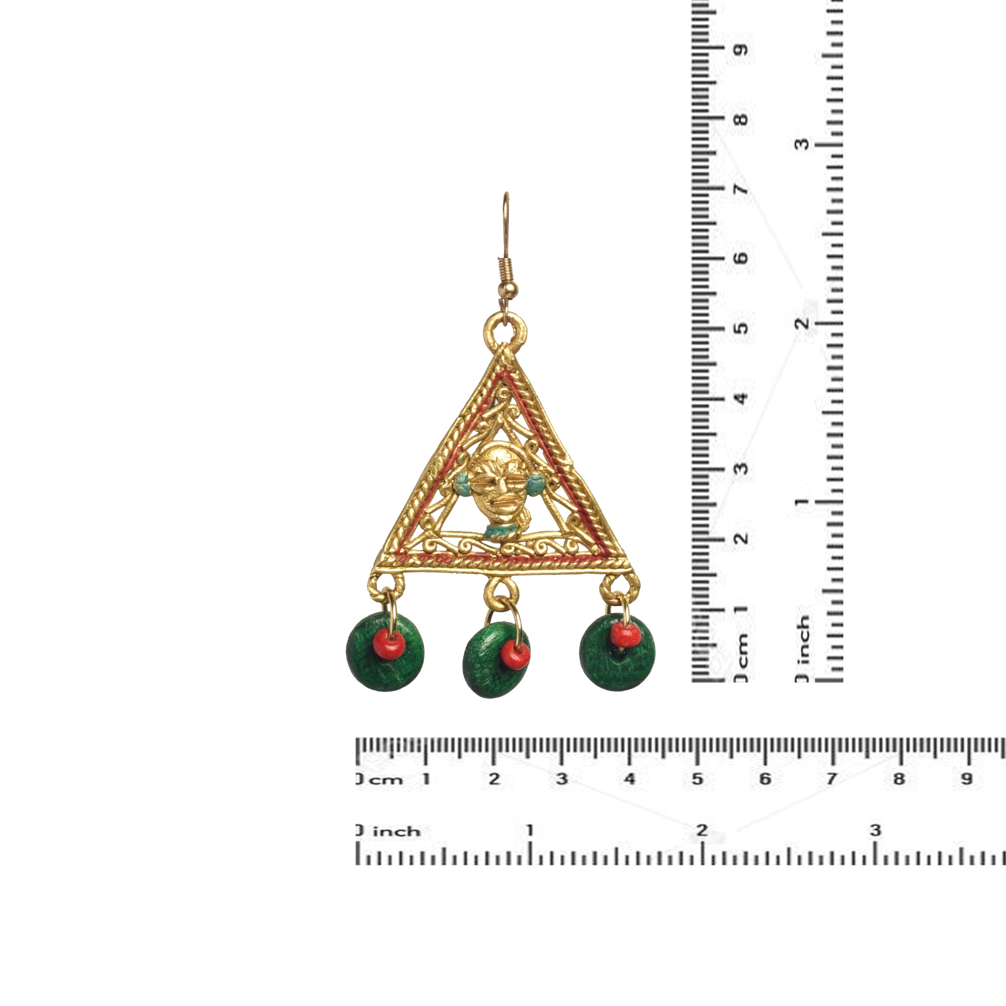 The Trinity Handcrafted Tribal Dhokra Earrings