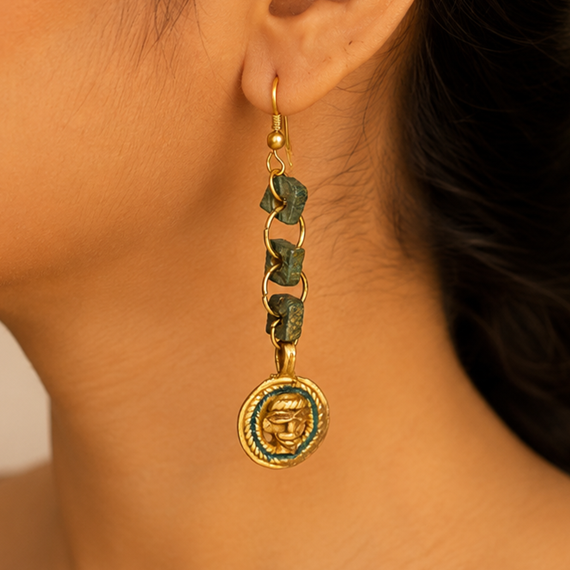 The Olive Queen Handcrafted Tribal Earrings