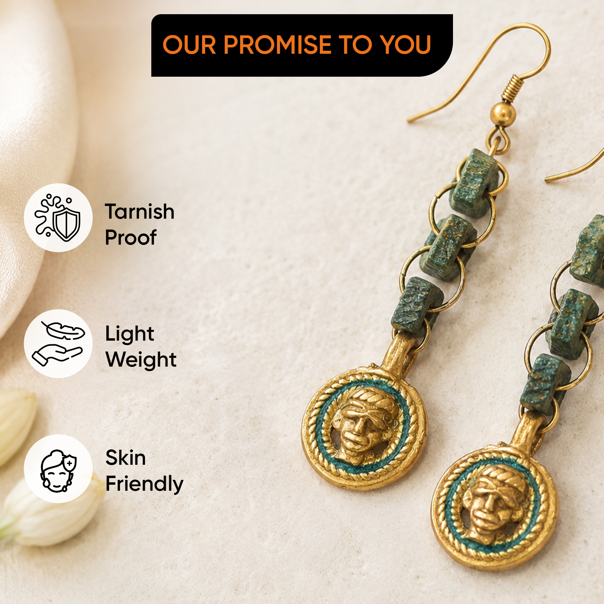 The Olive Queen Handcrafted Tribal Earrings