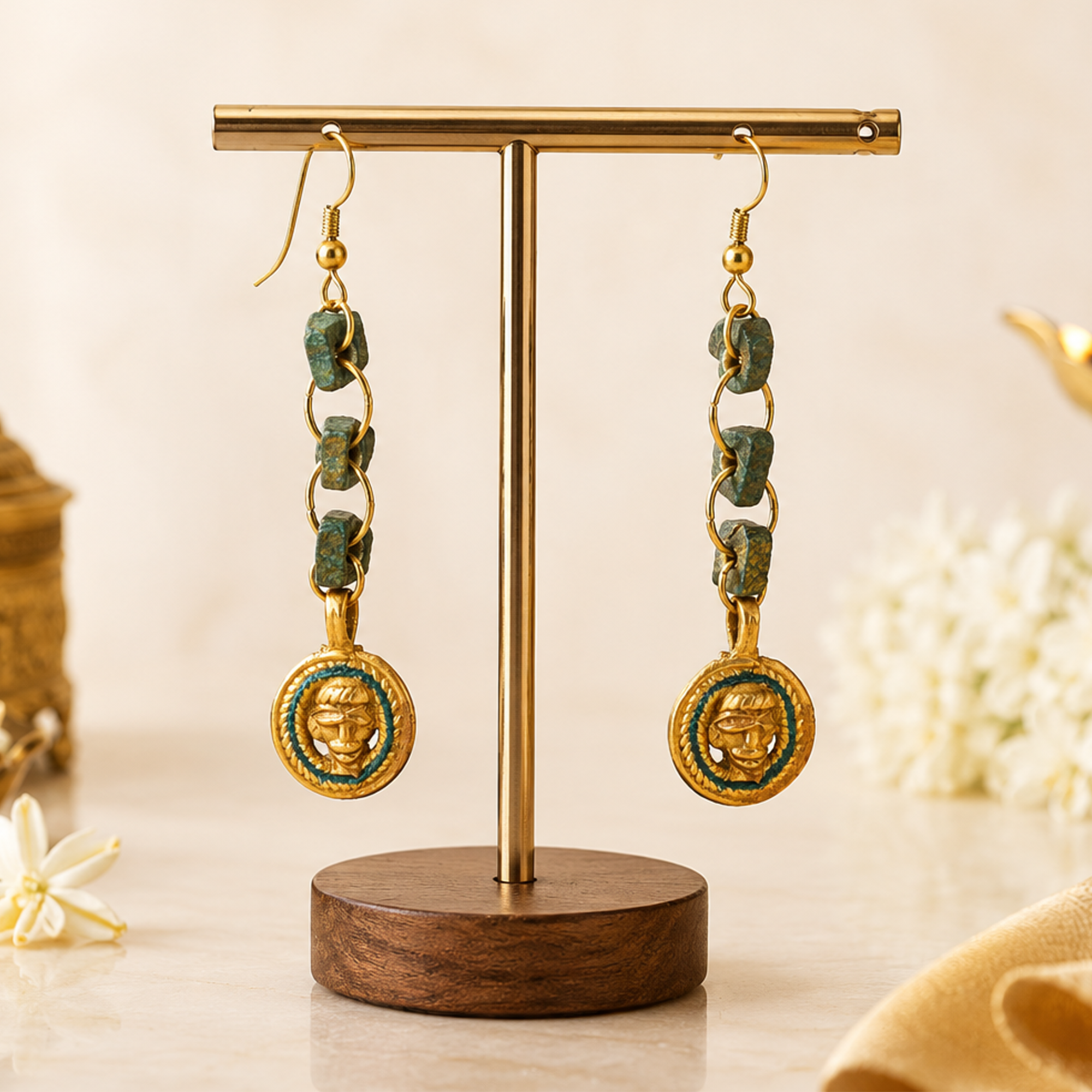The Olive Queen Handcrafted Tribal Earrings