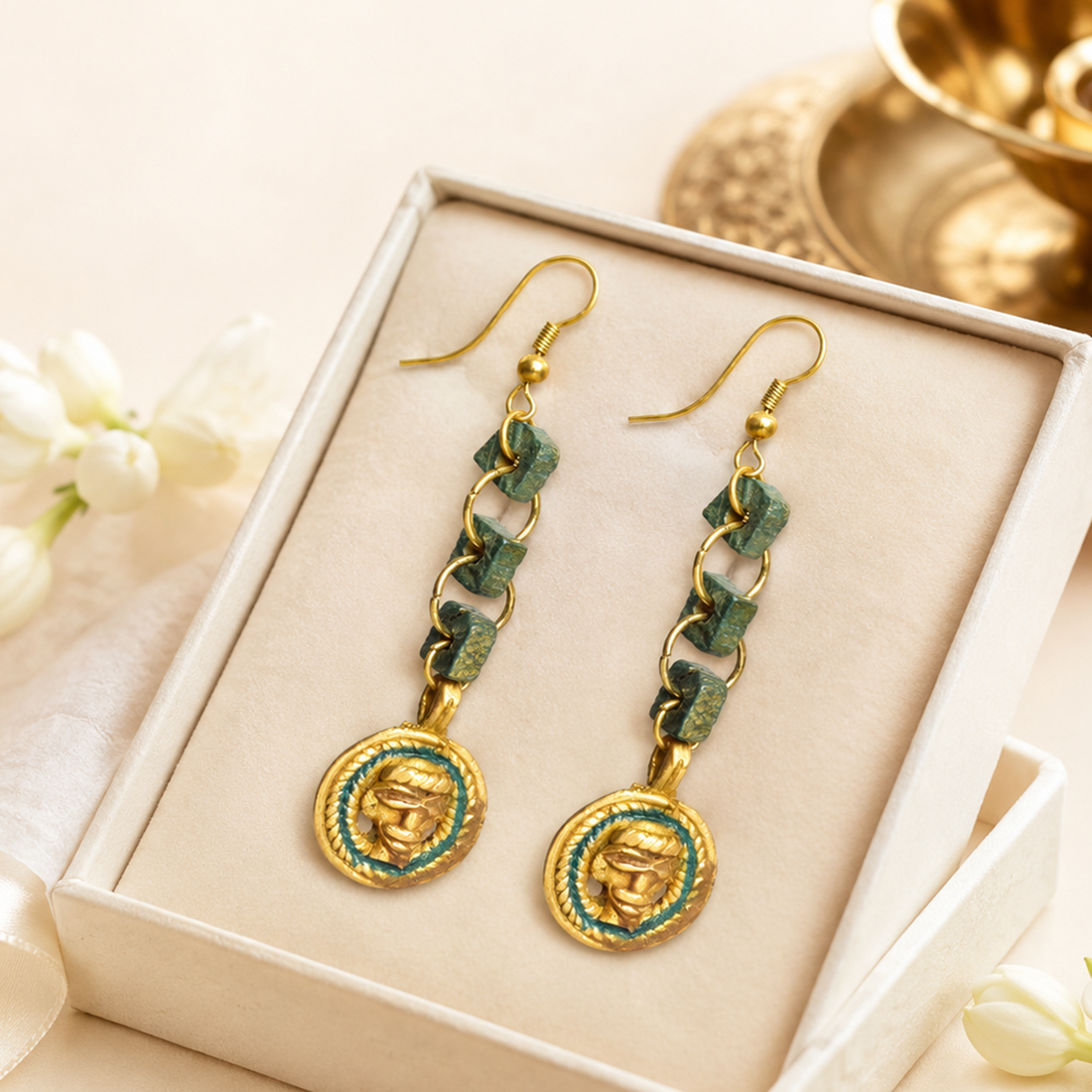 The Olive Queen Handcrafted Tribal Earrings