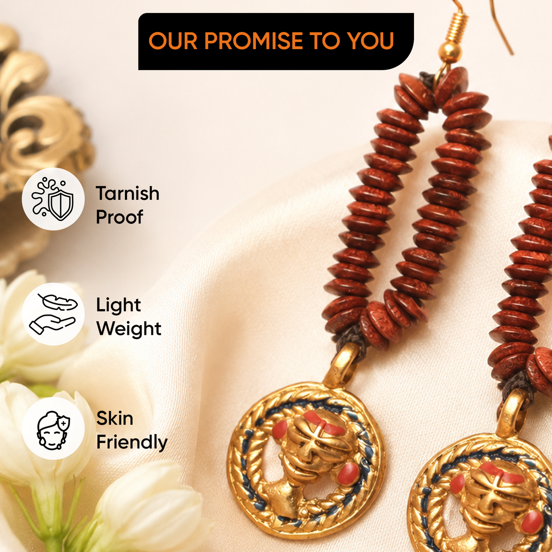 The Empress Loop Handcrafted Tribal Dhokra Earrings
