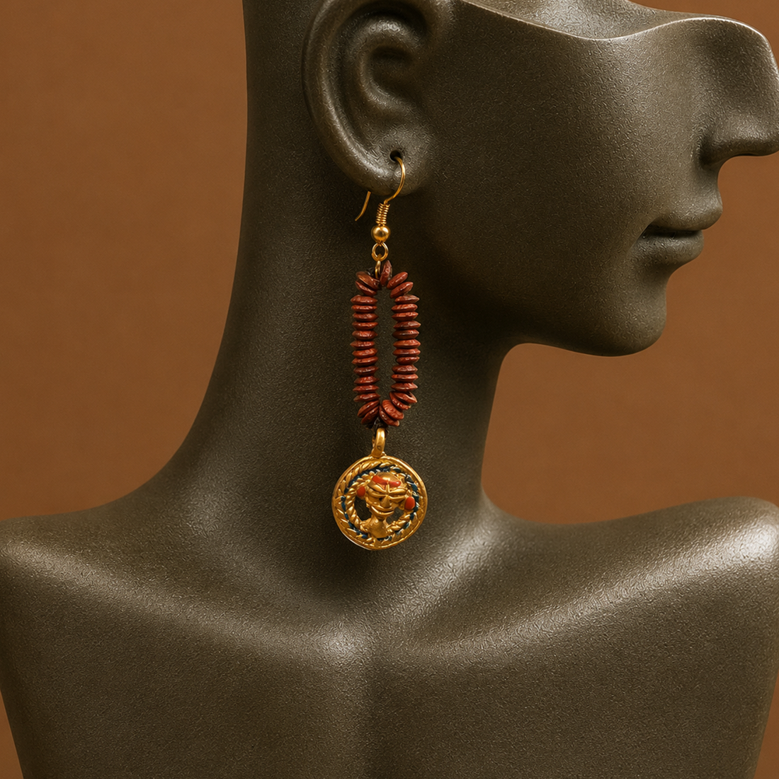 The Empress Loop Handcrafted Tribal Dhokra Earrings