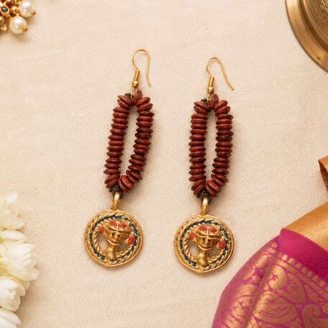 The Empress Loop Handcrafted Tribal Dhokra Earrings