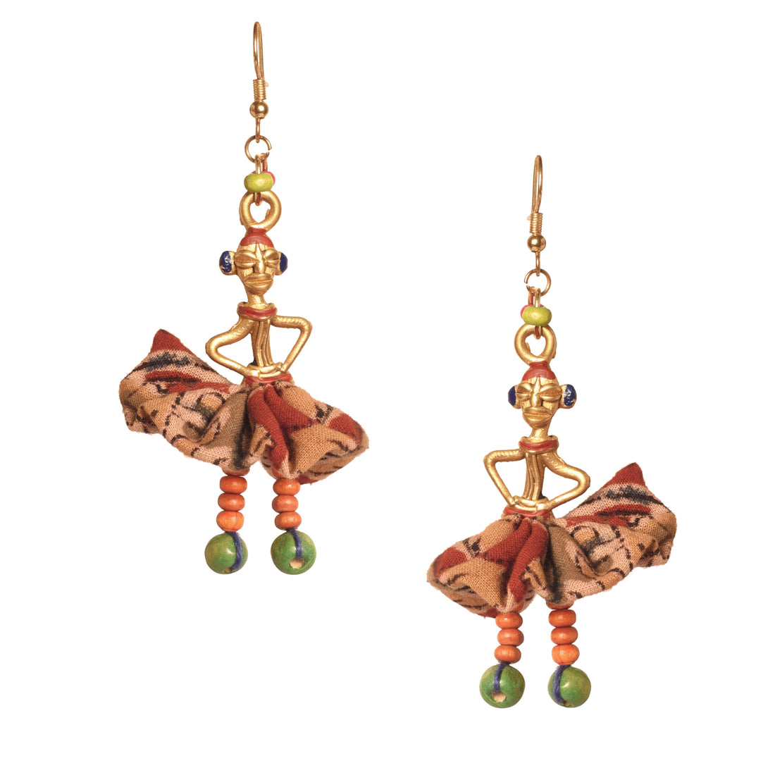 The Dancing Empress Handcrafted Tribal Dhokra Earrings in Floral Design