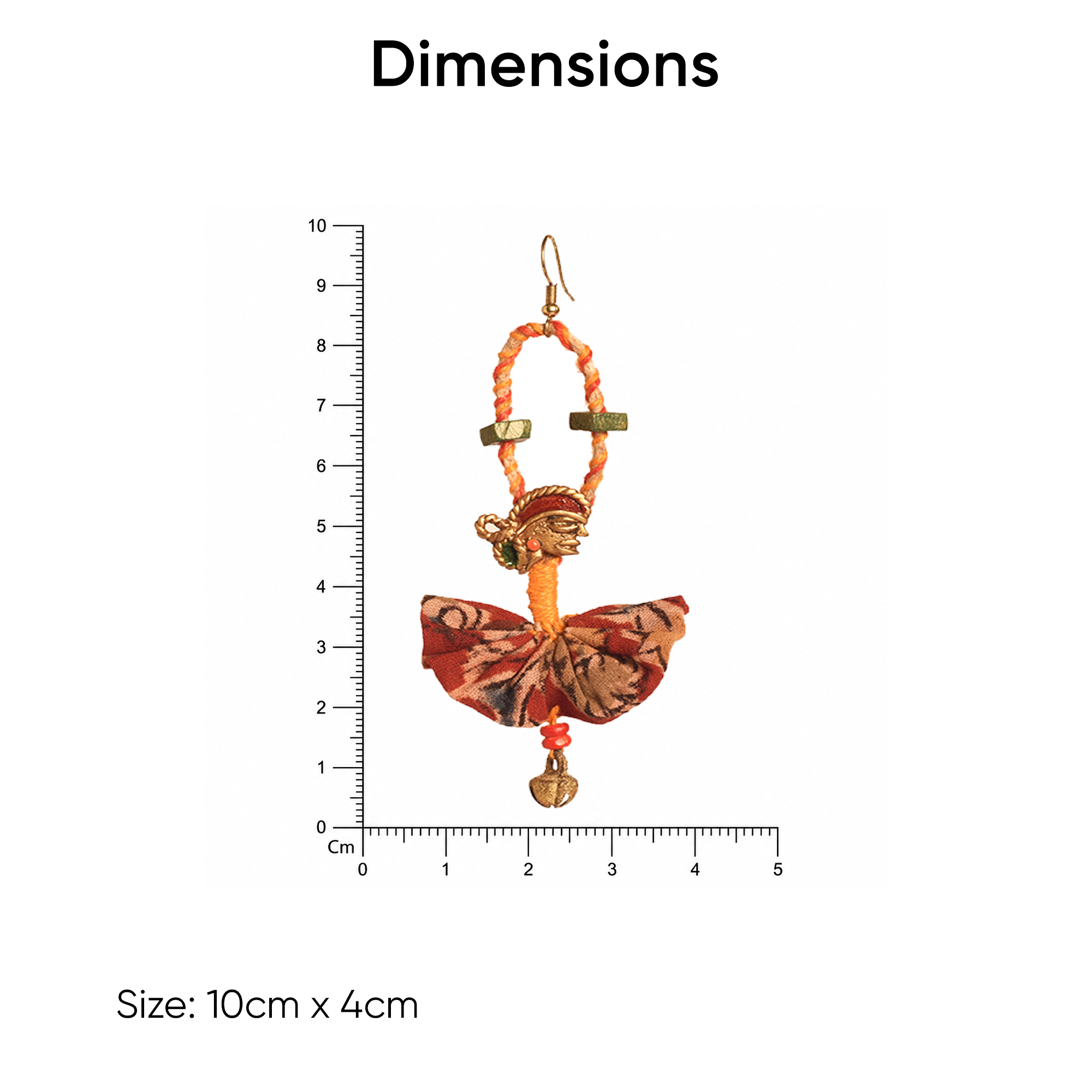 The Empress Handcrafted Tribal Dhokra Earrings in Red Floral Design