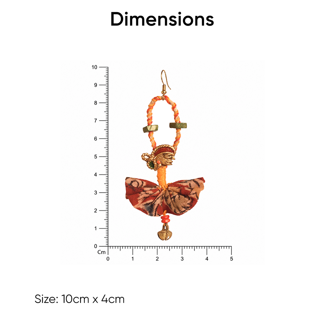 The Empress Handcrafted Tribal Dhokra Earrings in Red Floral Design