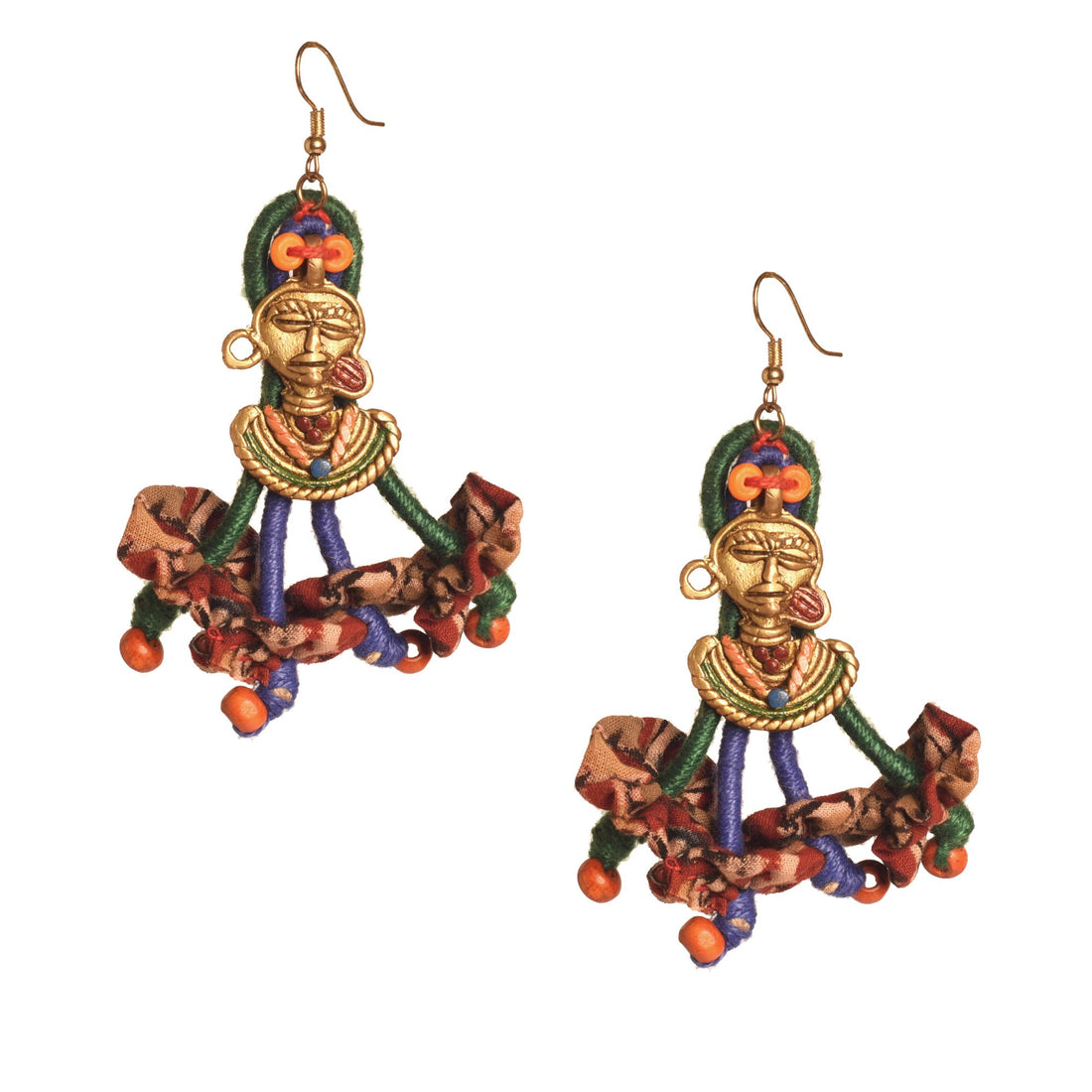 The Charm of Empress Handcrafted Tribal Dhokra Earrings