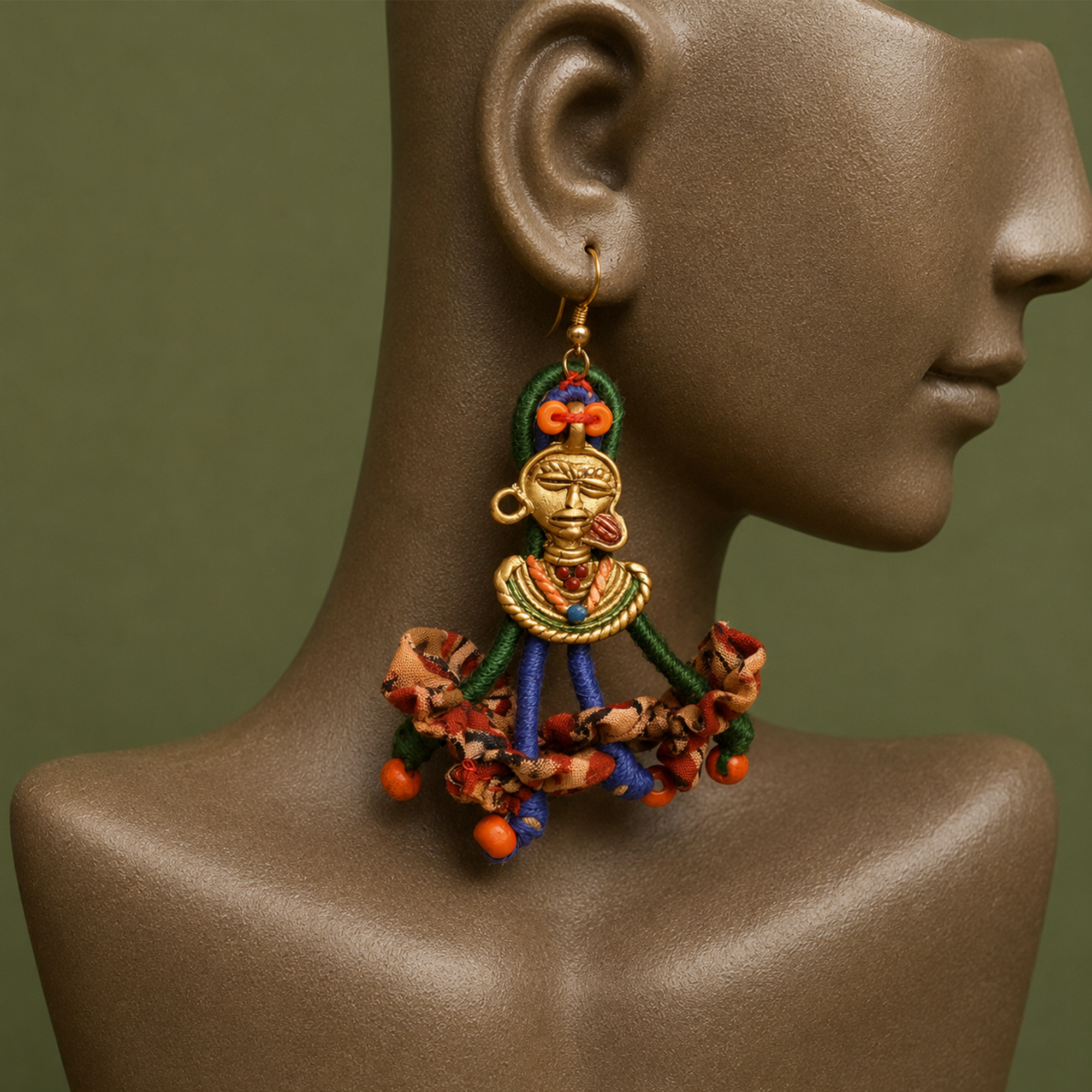 The Charm of Empress Handcrafted Tribal Dhokra Earrings