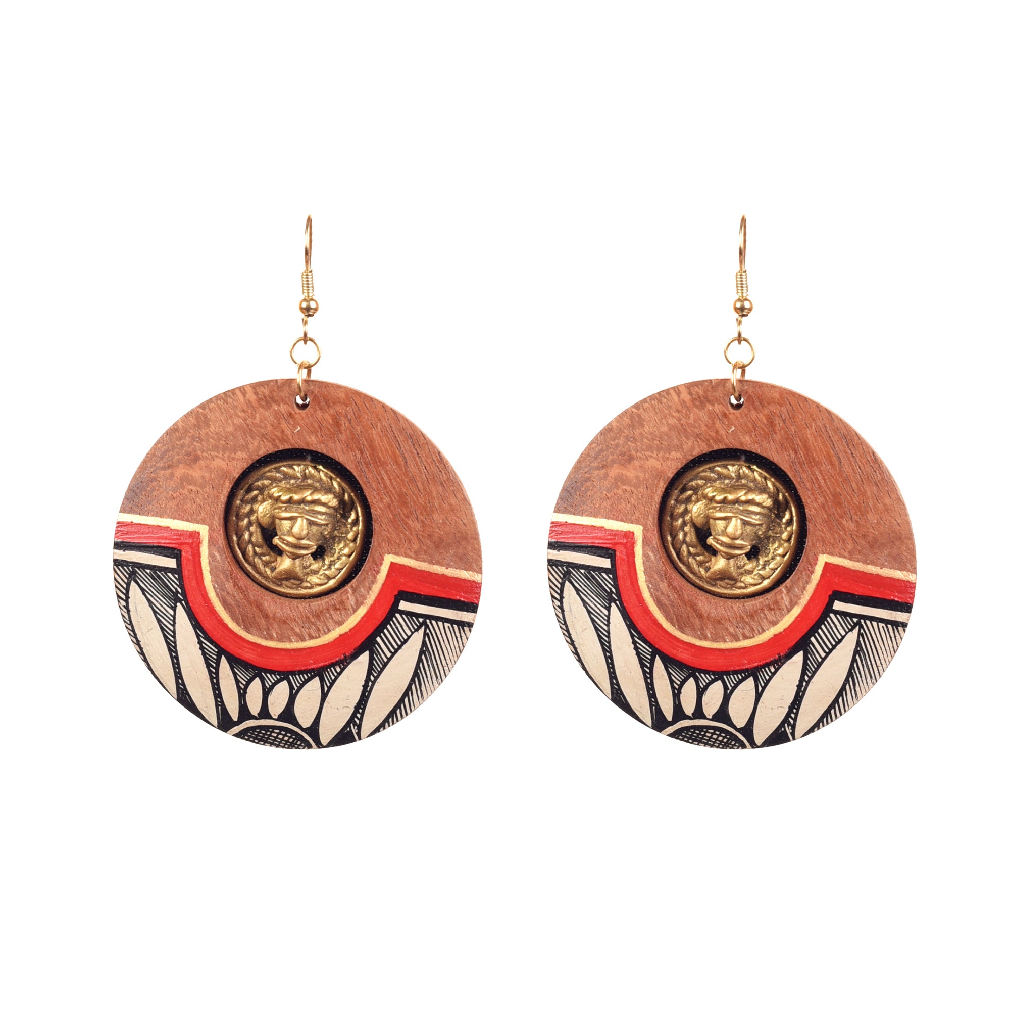 Princess-III' Handcrafted Tribal Wooden Earrings