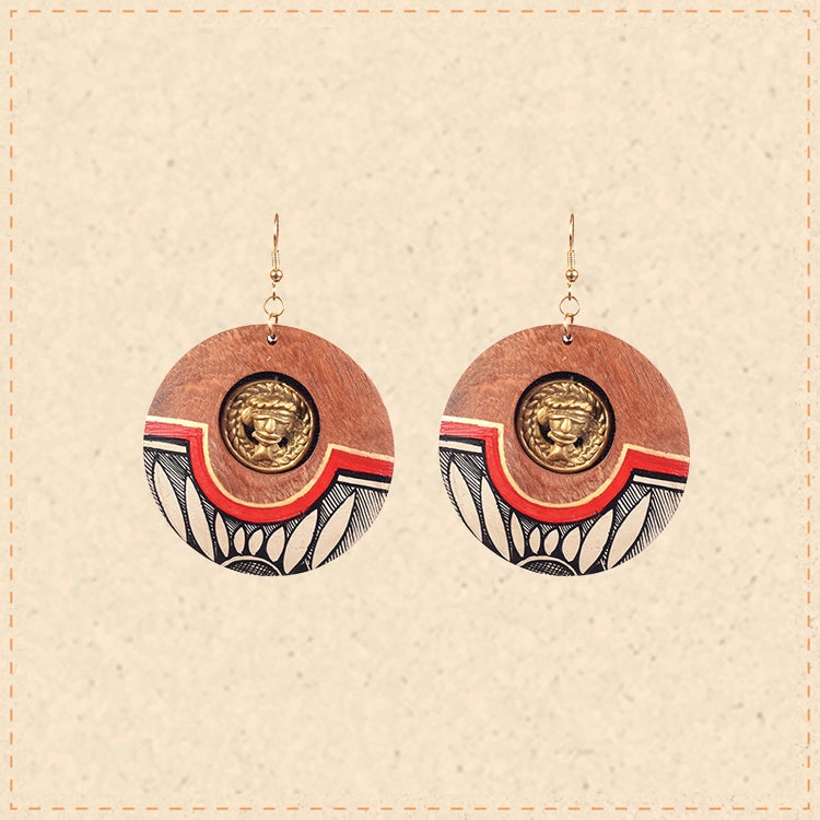 Princess-III' Handcrafted Tribal Wooden Earrings