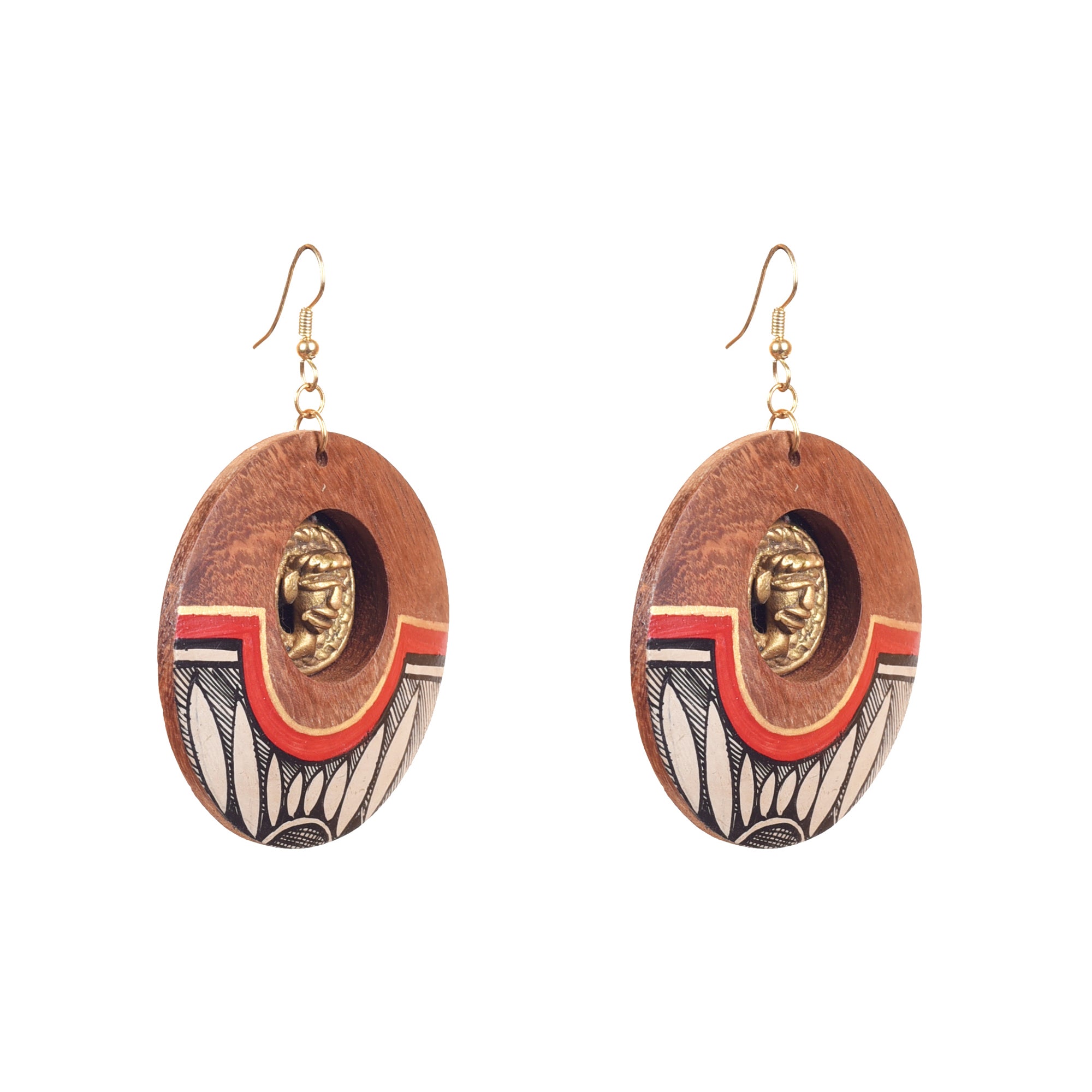 Princess-III' Handcrafted Tribal Wooden Earrings
