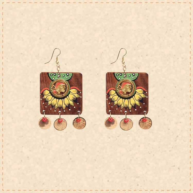Butterfly-X' Handcrafted Tribal Wooden Earrings