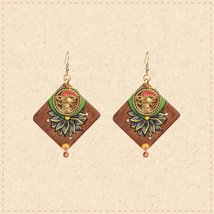 Butterfly-I' Handcrafted Tribal Wooden Earrings