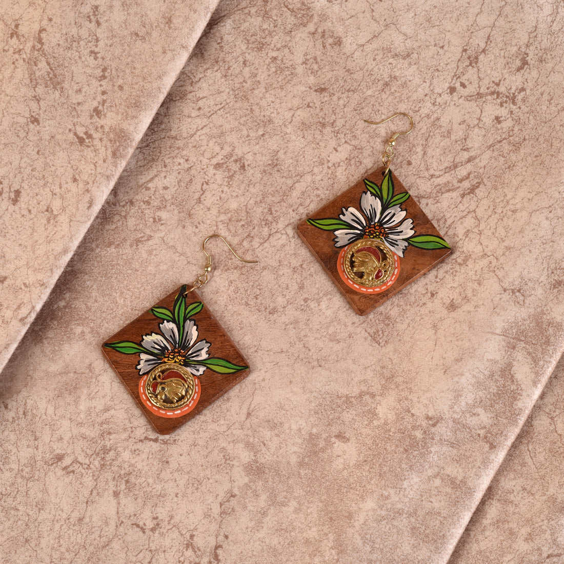 Butterfly-II' Handcrafted Tribal Wooden Earrings