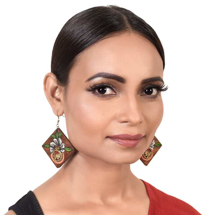 Butterfly-II' Handcrafted Tribal Wooden Earrings