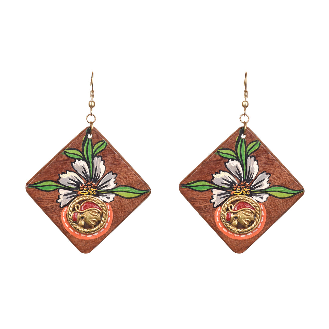 Butterfly-II' Handcrafted Tribal Wooden Earrings