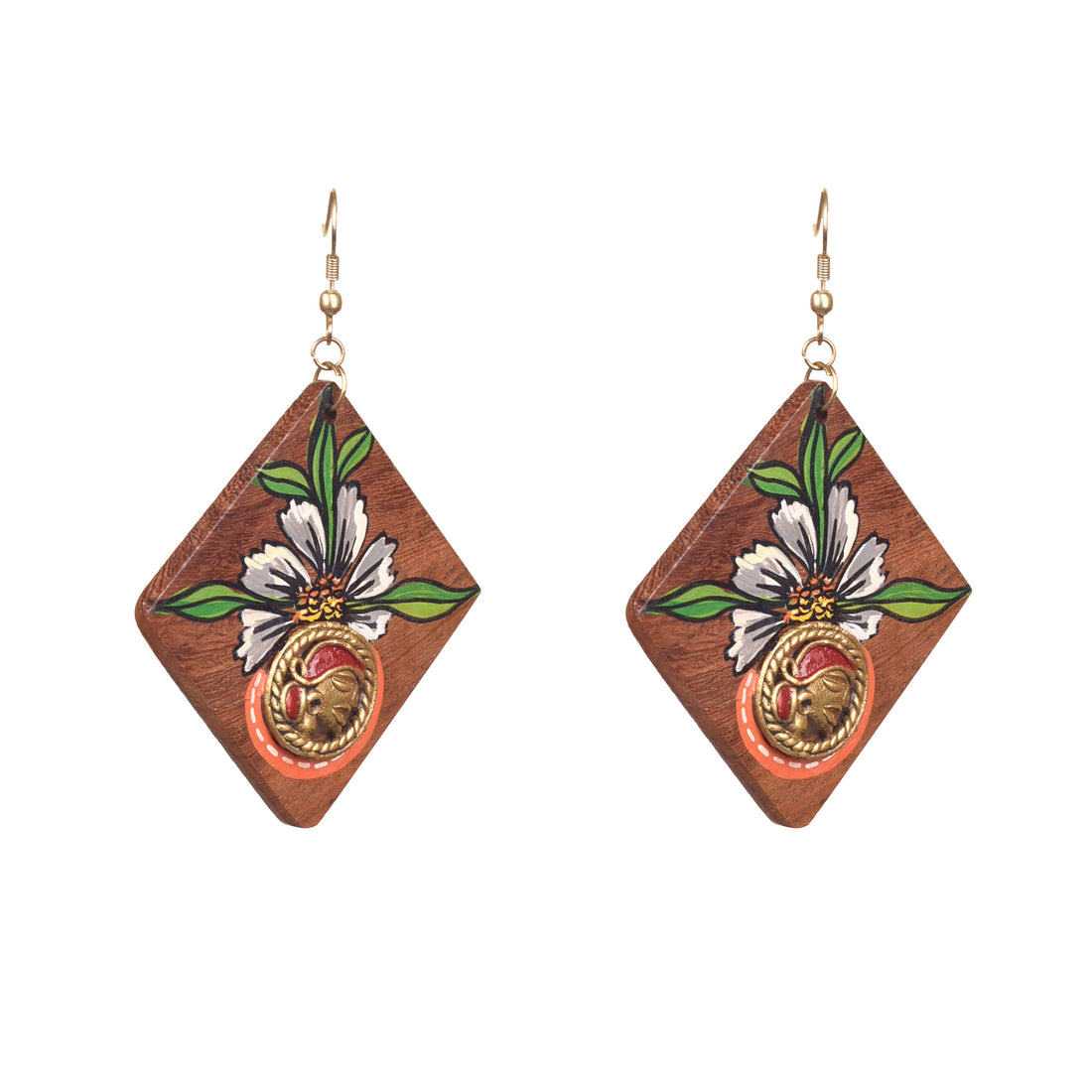 Butterfly-II' Handcrafted Tribal Wooden Earrings