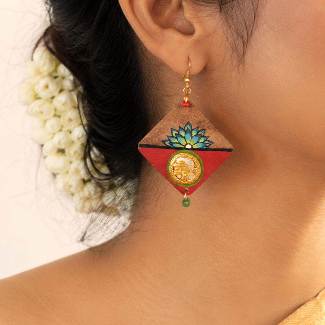 Butterfly-III' Handcrafted Tribal Wooden Earrings