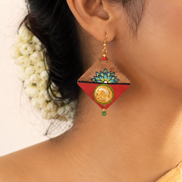 Butterfly-III' Handcrafted Tribal Wooden Earrings