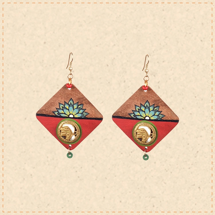 Butterfly-III' Handcrafted Tribal Wooden Earrings