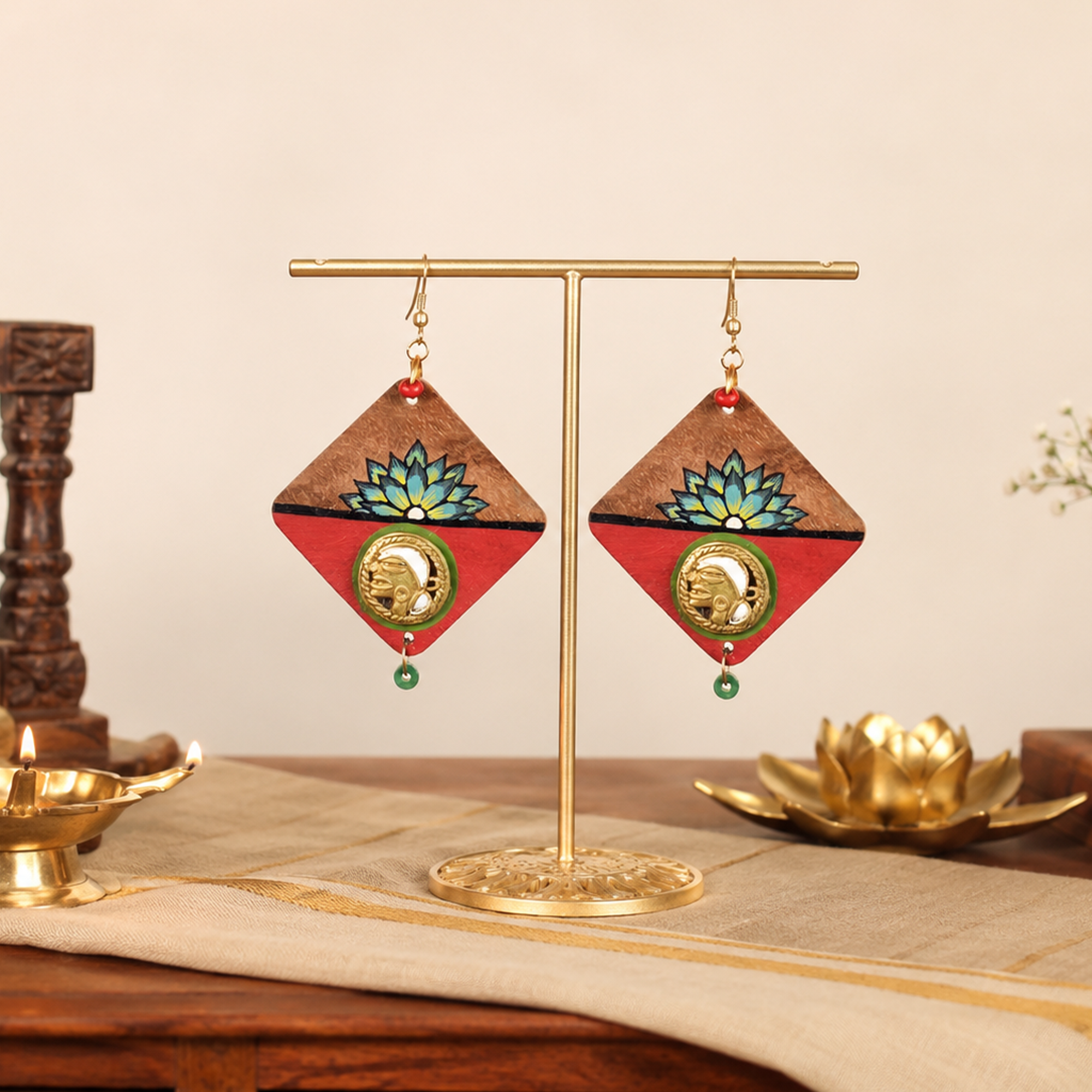 Butterfly-III' Handcrafted Tribal Wooden Earrings