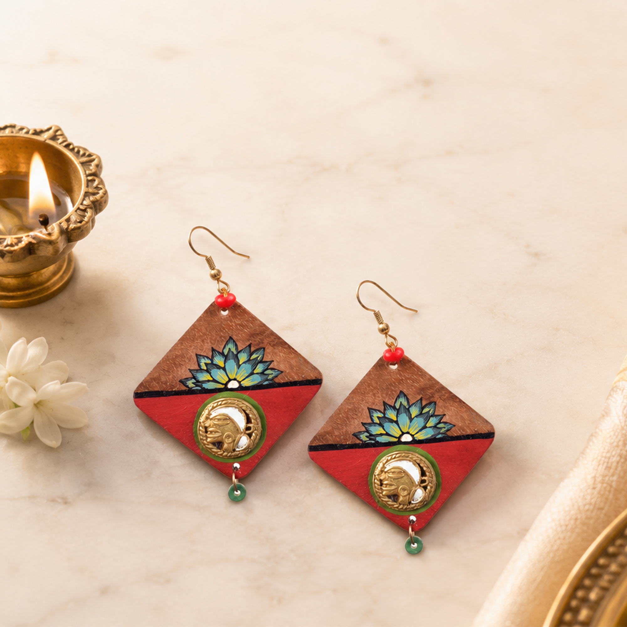 Butterfly-III' Handcrafted Tribal Wooden Earrings