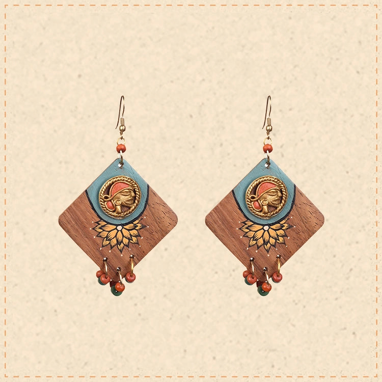 Butterfly-IV' Handcrafted Tribal Wooden Earrings