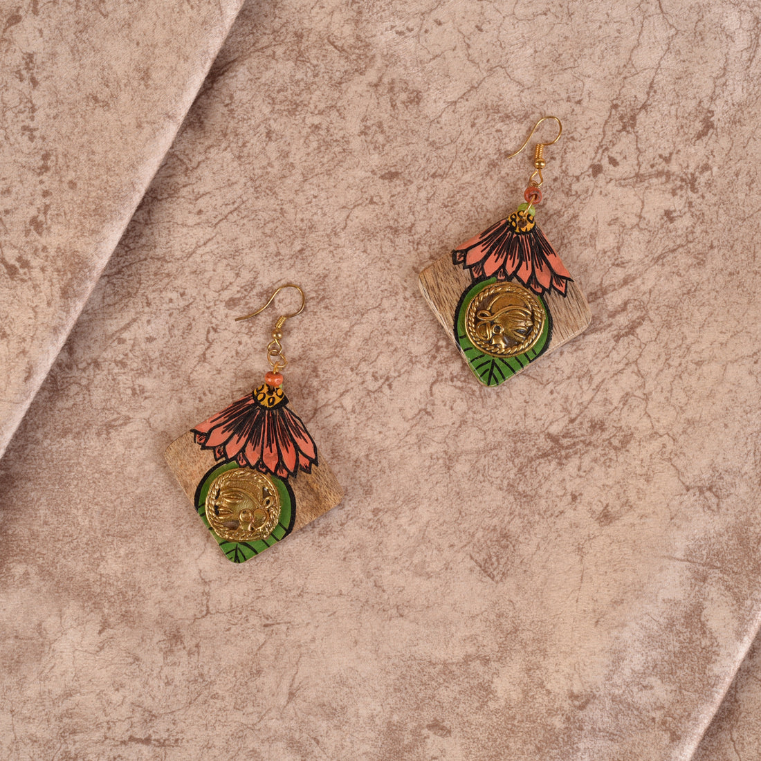 Butterfly-V' Handcrafted Tribal Wooden Earrings