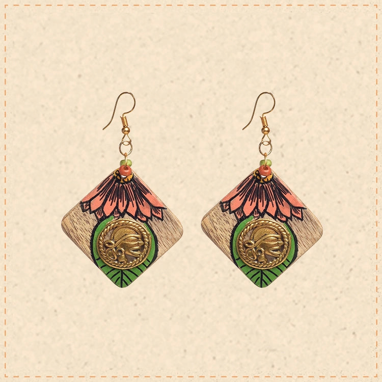 Butterfly-V' Handcrafted Tribal Wooden Earrings