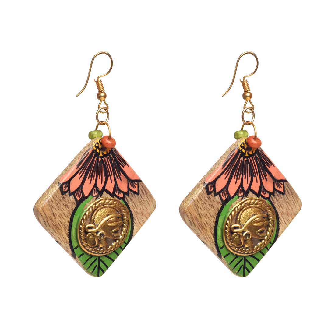 Butterfly-V' Handcrafted Tribal Wooden Earrings