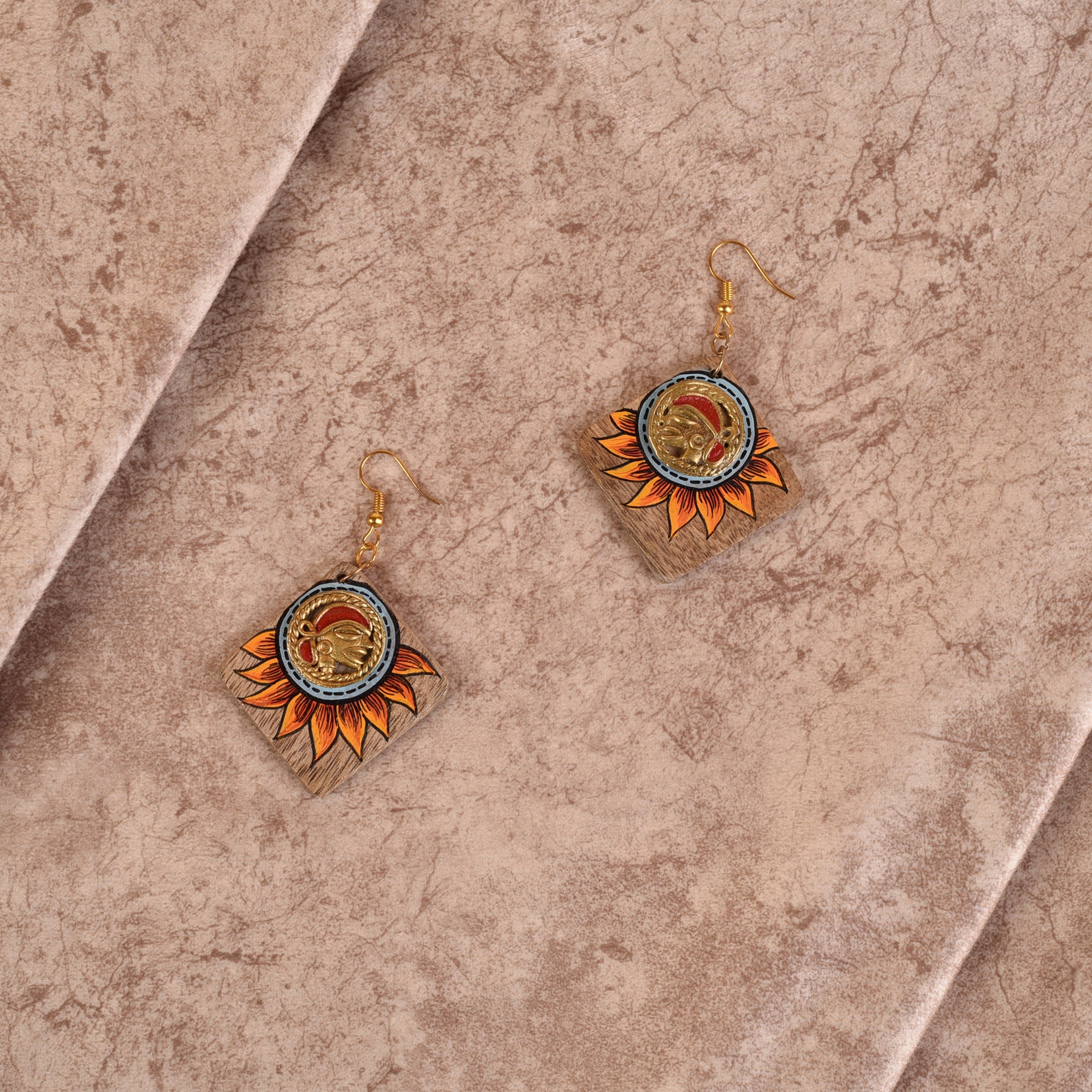 Butterfly-VI' Handcrafted Tribal Wooden Earrings