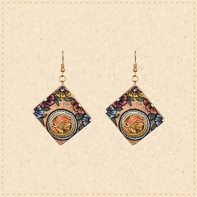 Butterfly-VII' Handcrafted Tribal Wooden Earrings