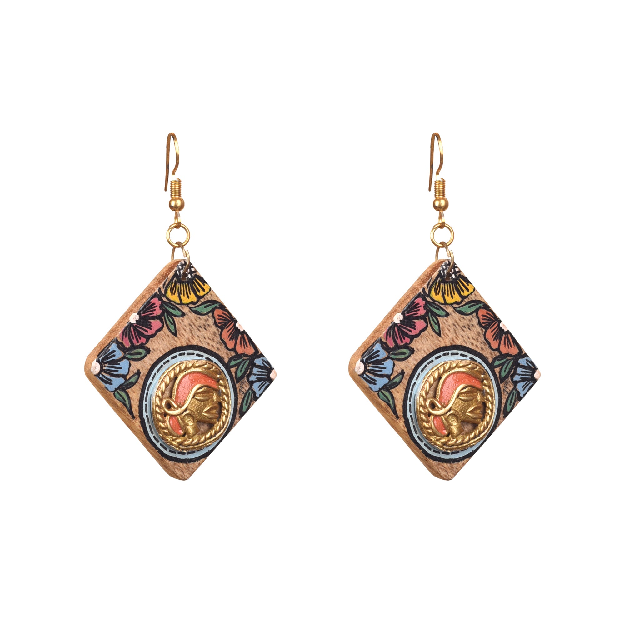 Butterfly-VII' Handcrafted Tribal Wooden Earrings