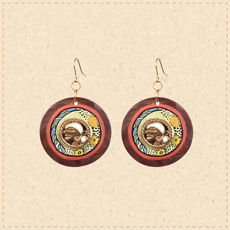 Princess-IV' Handcrafted Tribal Wooden Earrings