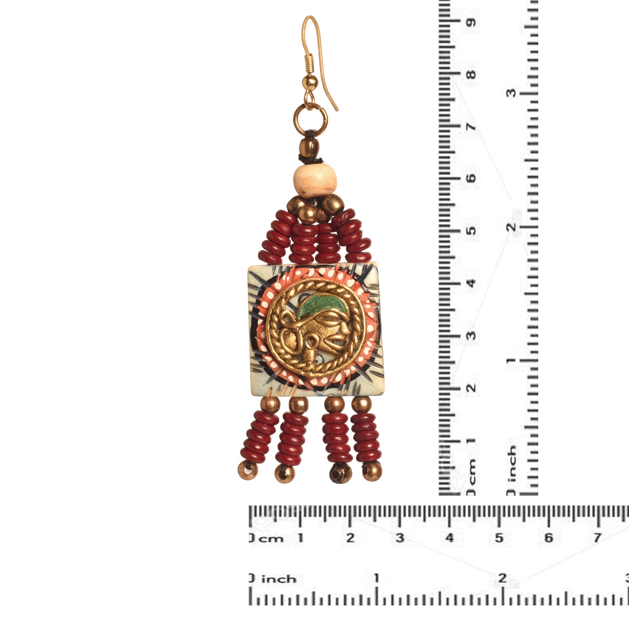 The Empress Handcrafted Tribal Dhokra Earrings in Turquoise