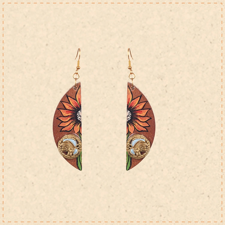 Butterfly-XII' Handcrafted Tribal Wooden Earrings