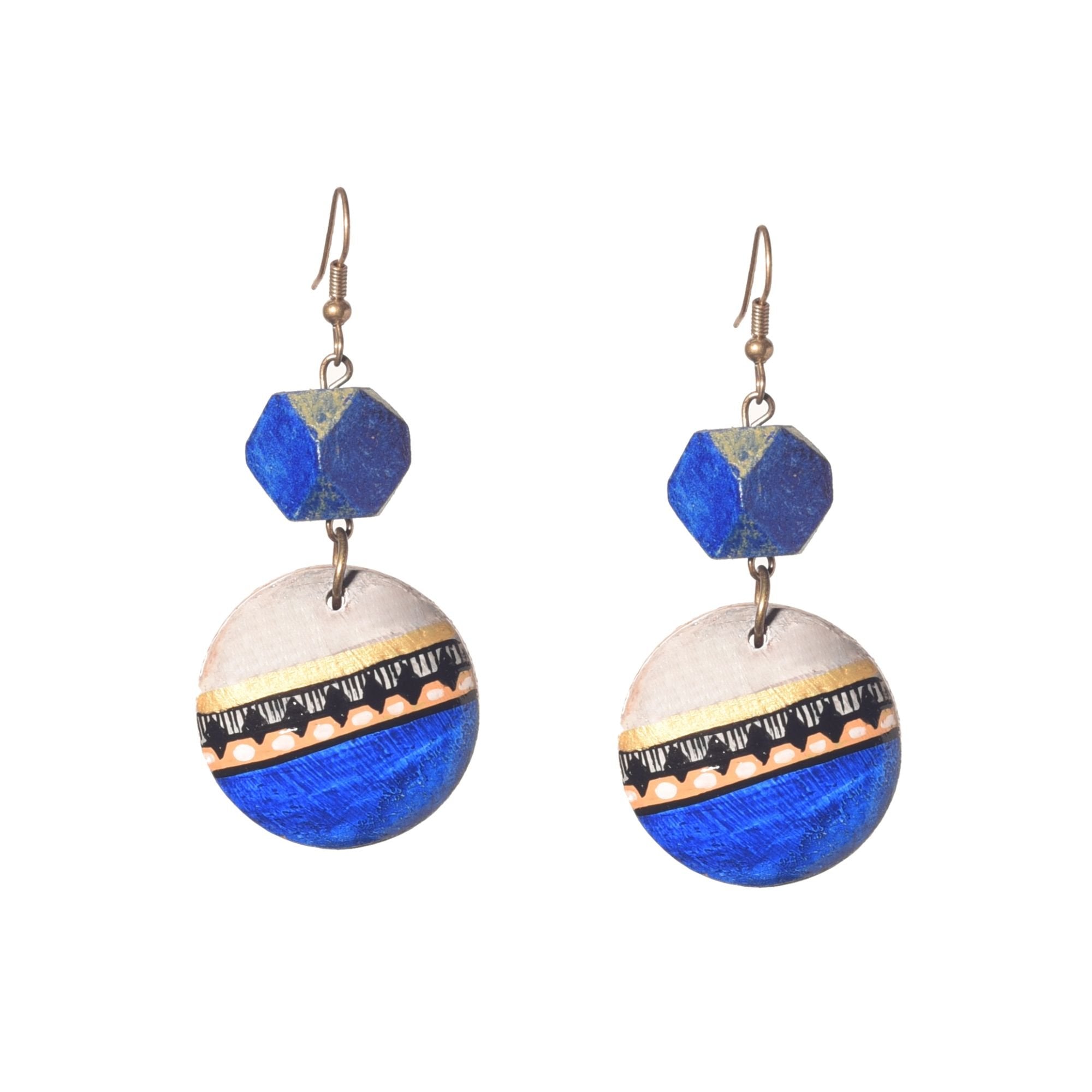 Regal Blue Strokes Earrings
