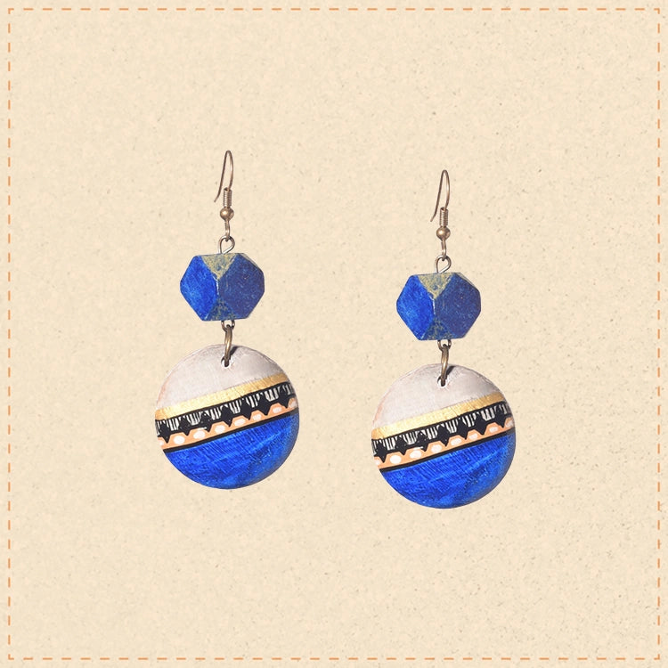 Regal Blue Strokes Earrings