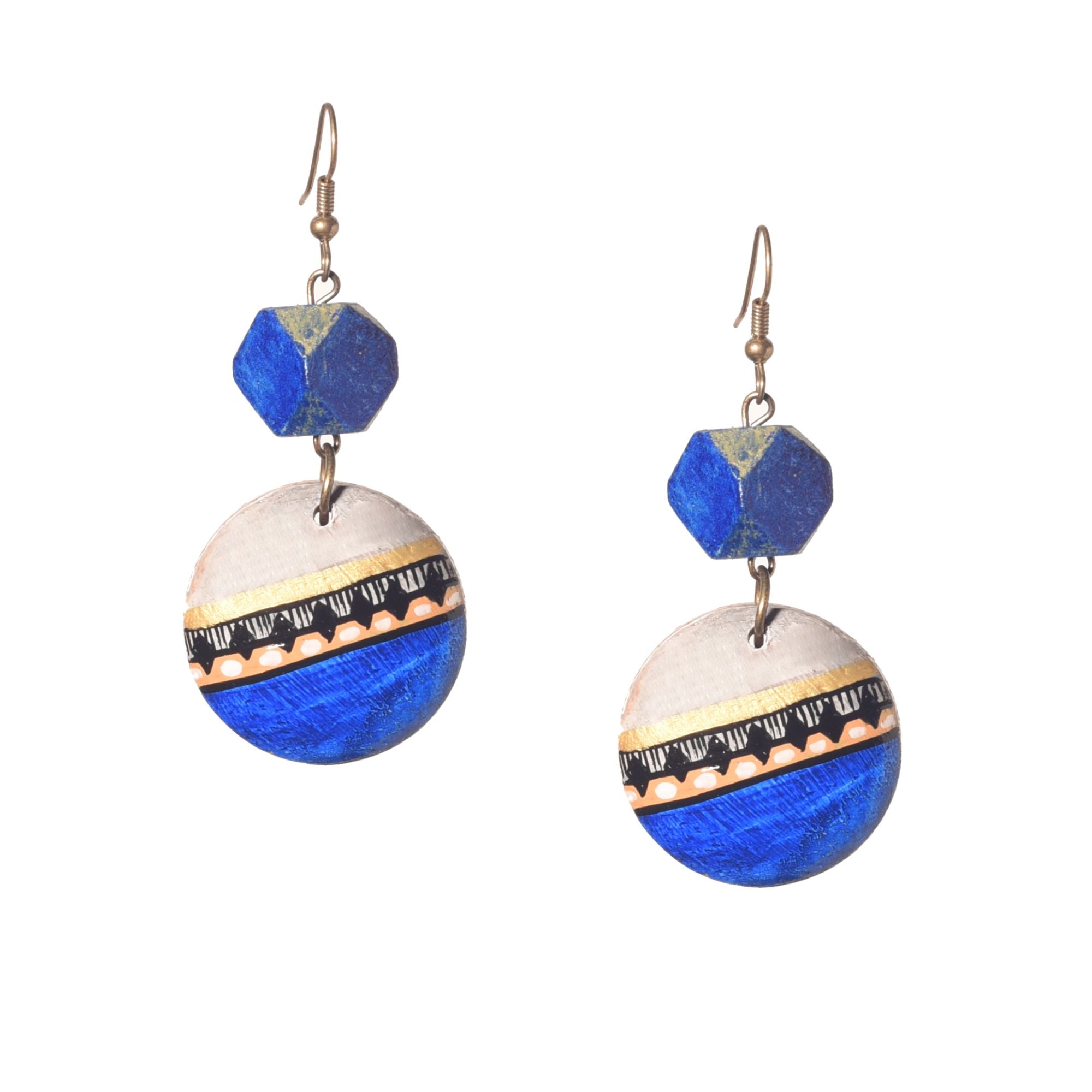 Regal Blue Strokes Earrings