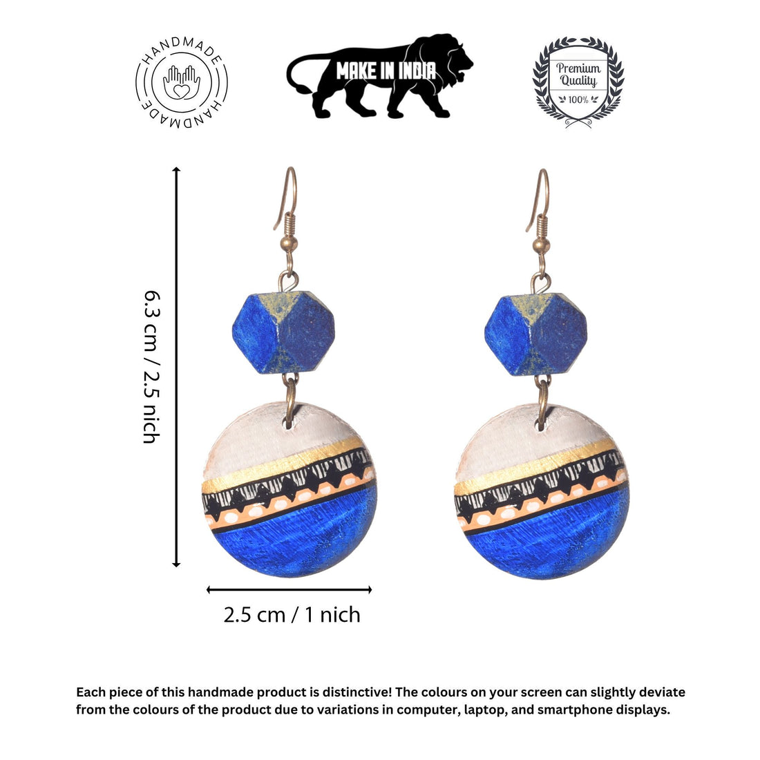 Regal Blue Strokes Earrings